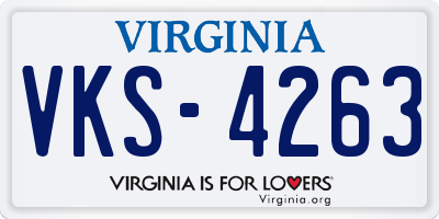 VA license plate VKS4263