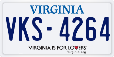 VA license plate VKS4264