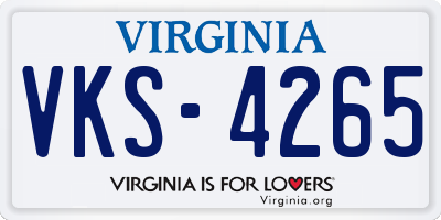 VA license plate VKS4265