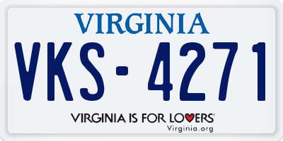 VA license plate VKS4271