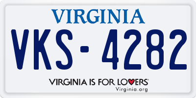 VA license plate VKS4282