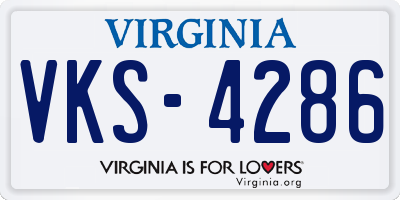 VA license plate VKS4286