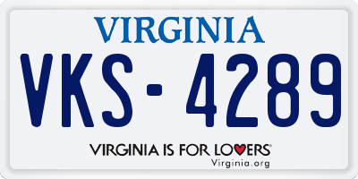 VA license plate VKS4289