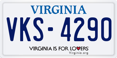 VA license plate VKS4290
