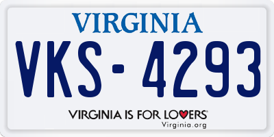VA license plate VKS4293