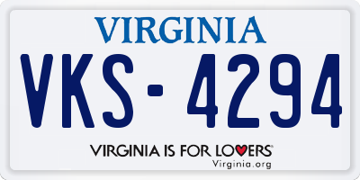 VA license plate VKS4294