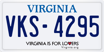 VA license plate VKS4295