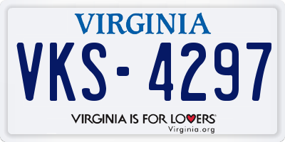 VA license plate VKS4297
