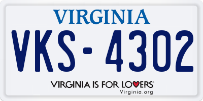 VA license plate VKS4302