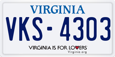 VA license plate VKS4303