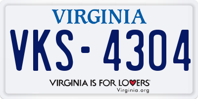 VA license plate VKS4304