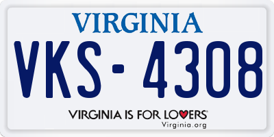 VA license plate VKS4308