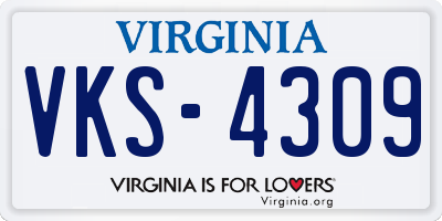 VA license plate VKS4309