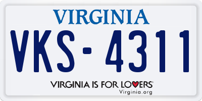 VA license plate VKS4311