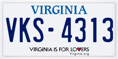 VA license plate VKS4313