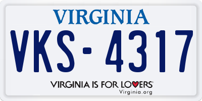 VA license plate VKS4317