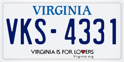 VA license plate VKS4331