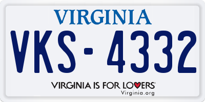 VA license plate VKS4332