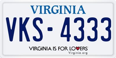 VA license plate VKS4333