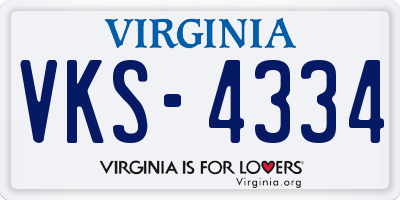 VA license plate VKS4334