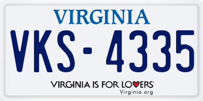 VA license plate VKS4335