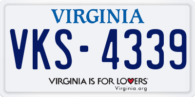 VA license plate VKS4339