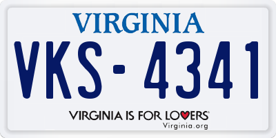 VA license plate VKS4341