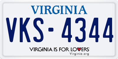 VA license plate VKS4344