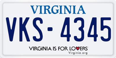 VA license plate VKS4345