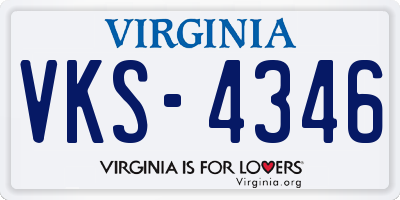 VA license plate VKS4346