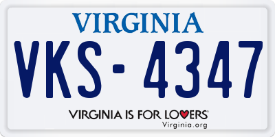 VA license plate VKS4347