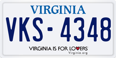 VA license plate VKS4348