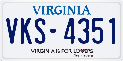 VA license plate VKS4351