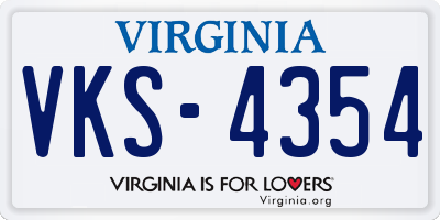 VA license plate VKS4354
