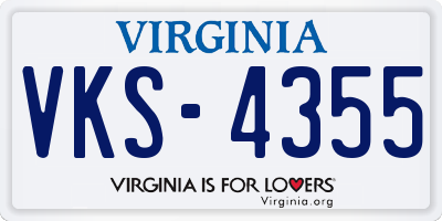 VA license plate VKS4355