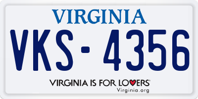 VA license plate VKS4356