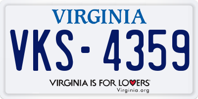 VA license plate VKS4359