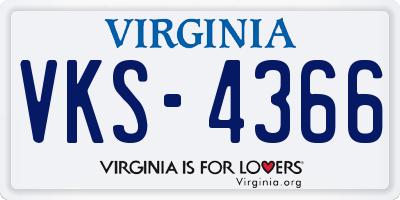 VA license plate VKS4366
