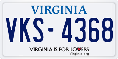 VA license plate VKS4368