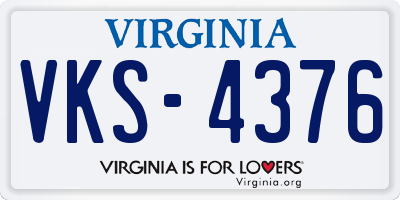 VA license plate VKS4376