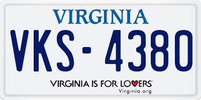 VA license plate VKS4380