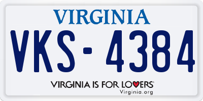 VA license plate VKS4384