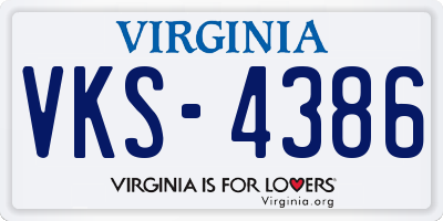 VA license plate VKS4386