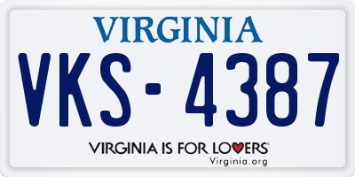 VA license plate VKS4387