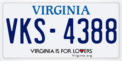 VA license plate VKS4388