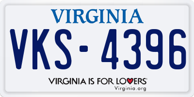 VA license plate VKS4396
