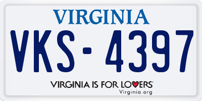 VA license plate VKS4397