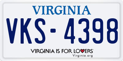 VA license plate VKS4398