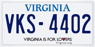 VA license plate VKS4402