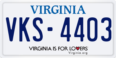 VA license plate VKS4403